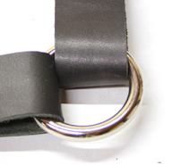 A series of photos showing how to estimate the proper size ring for a one inch piece of material.