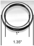 Showing how to measure an O ring.